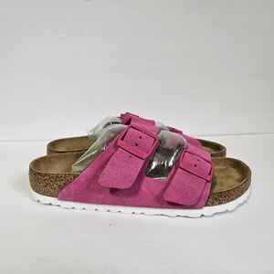 Birkenstock Arizona Hot Pink Suede Slides Womens Size 38 US 7
